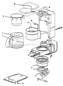 Page A Diagram and Parts List for PRX30  Mr Coffee Coffee Maker